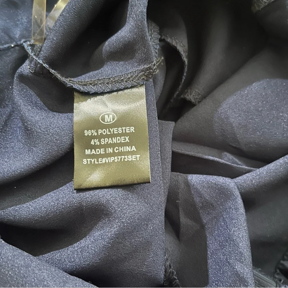 Fashion Nova - Satin Wide Leg High-Rise Pants in Navy Size Medium